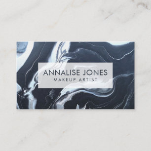 Acrylic pour Black Marble Business Card