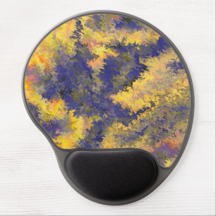 Acrylic Pour, Bronze, Gold, Black, Crystals / Gel Mouse Pad