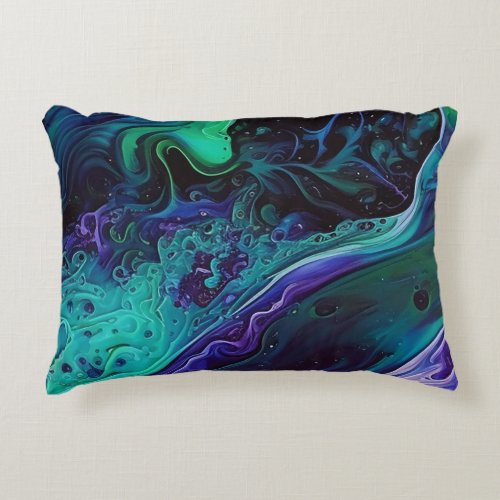 Acrylic Pour Brushed Polyester Accent Pillow