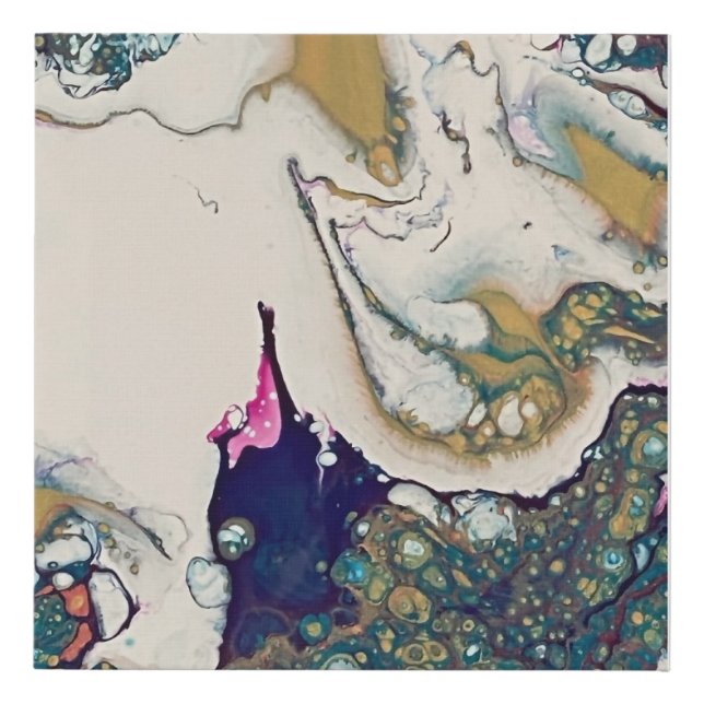 Acrylic Pour Design  Faux Canvas Print (Front)