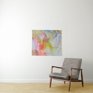Acrylic pour perfectly blended pastel  tapestry