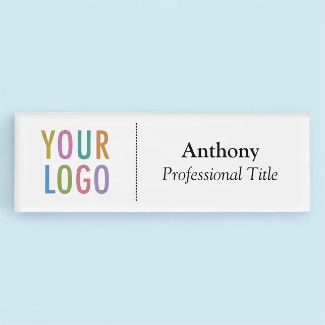 Acrylic Premium Nametag Logo Magnetic Professional Name Tag | Zazzle