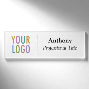 Acrylic Premium Nametag Logo Magnetic Professional Name Tag