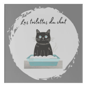 Acrylic Print, Les Toilettes du Chat Acrylic Print