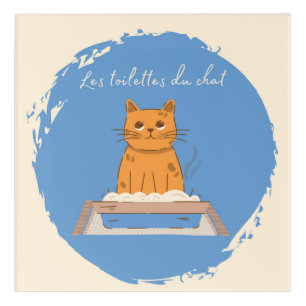 Acrylic Print, Les Toilettes Du Chat Print