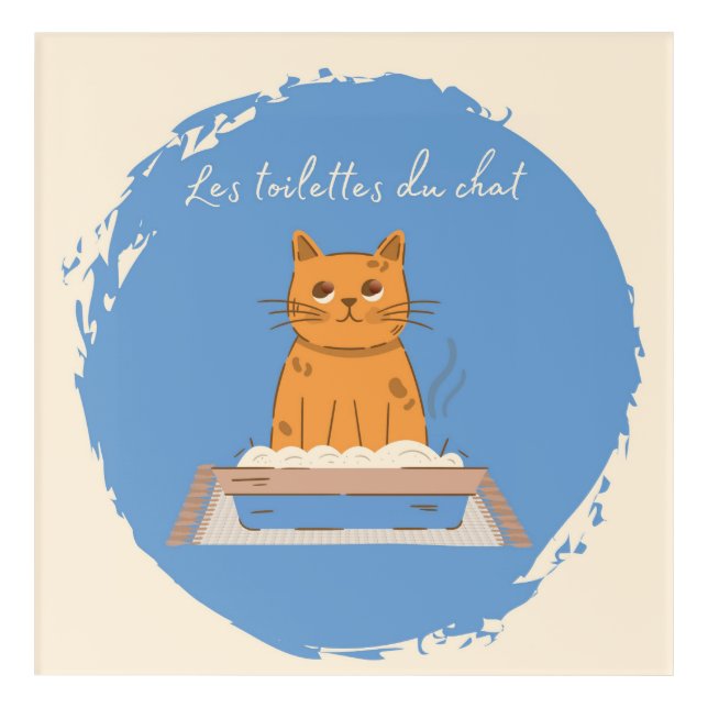 Acrylic Print, Les Toilettes Du Chat Print (Front)