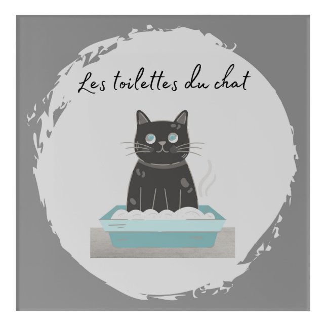 Acrylic Print, Les Toilettes du Chat Print (Front)