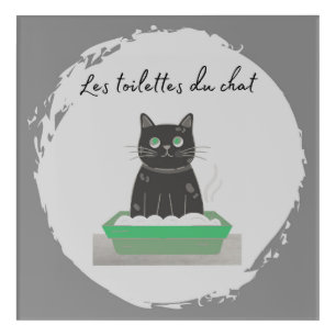 Acrylic Print, Les Toilettes Du Chat Print