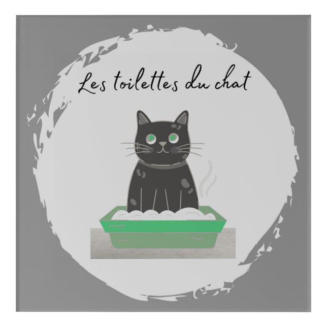 Acrylic Print, Les Toilettes Du Chat Print (Front)