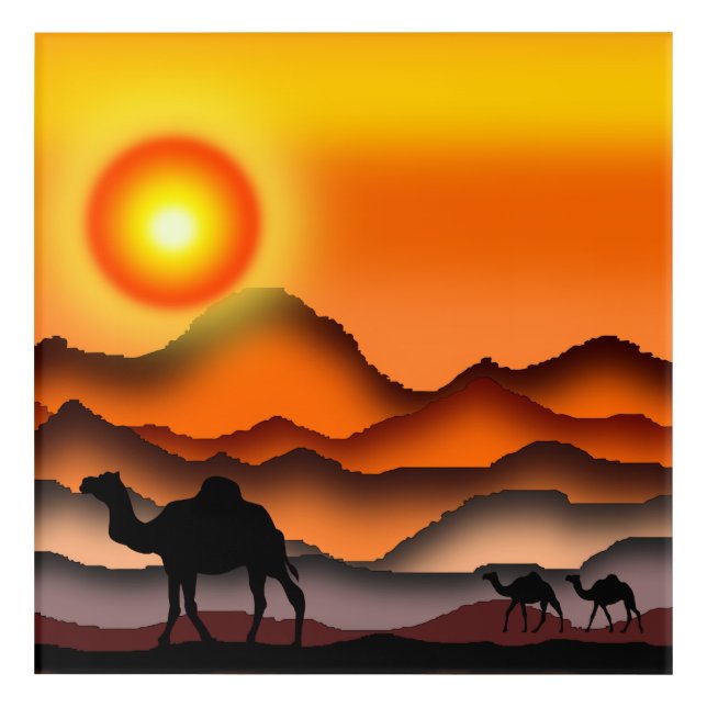 Acrylic Print with Camels (Front)
