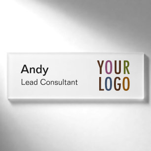 Acrylic Professional Name Tag with Logo Magnetic