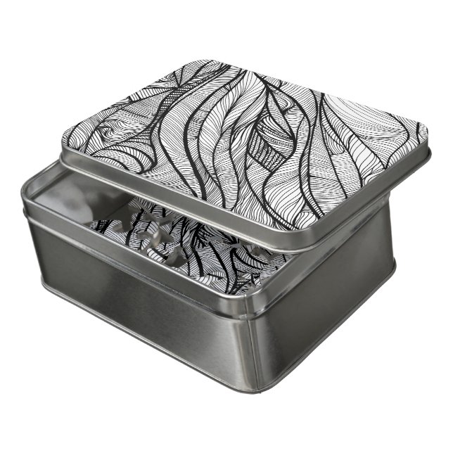 acrylic PUZZLE hand-drawn line art  (Lid Open)