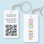 Acrylic QR Code Keychain Business Logo Rectangle<br><div class="desc">Personalize our premium acrylic QR code keychain with your QR code link, business logo (on opposite side), and custom text. It’s waterproof and UV resistant. QR keychains are a handy way for you to share your information, and they are useful promotional swag for customers. The dimensions of the rectangle keychain...</div>