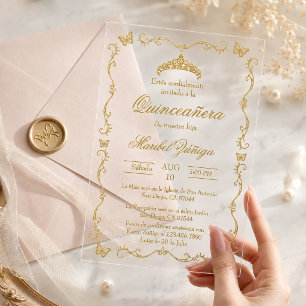 Acrylic Quinceanera invitation