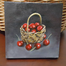 Acrylic Red Cherry Original Canvas Print