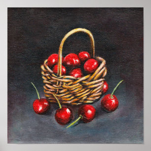 Acrylic Red Cherry Original  Poster