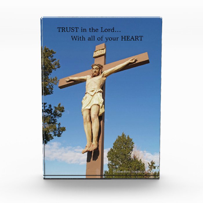 Acrylic Religious Photo Block   Trust in the Lord Award