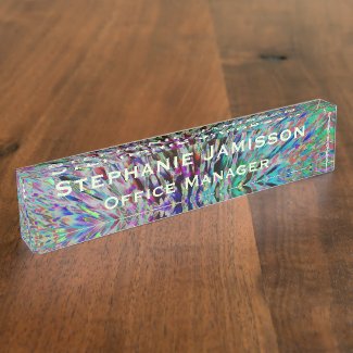 Acrylic Retro Floral Macro Abstract Name and Title