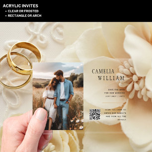 ACRYLIC Save The Date PHOTO Qr Code RSVP