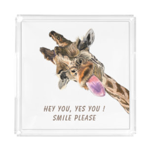 Acrylic Serving Tray Catchy Giraffe