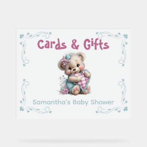Acrylic sign Cards &amp; Gifts Teddy Bear Baby Shower
