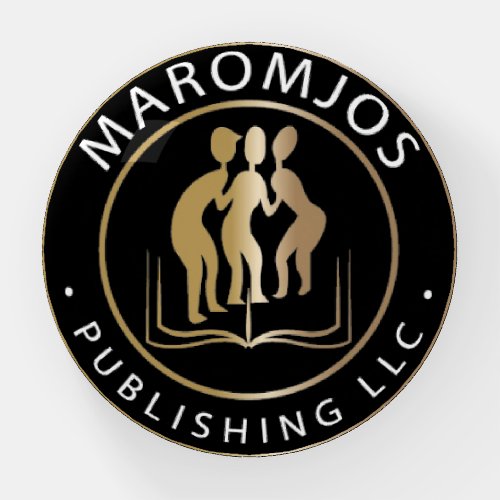 Acrylic stone with the logo of Maromjos Paperweight