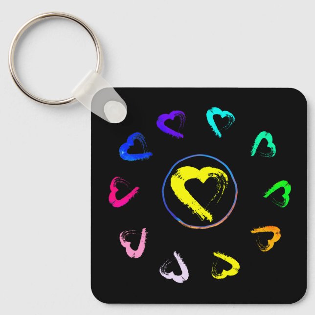 Acrylic Sunheart Metal Keychain (Front)