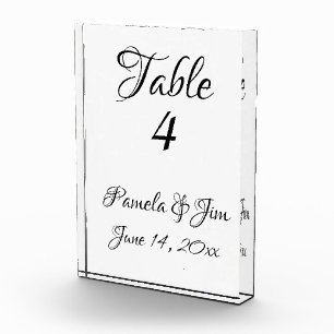 Acrylic Table Number Plaque