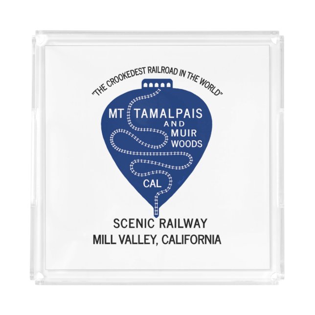 Acrylic Tray Crookedest Railroad Mt Tamalpais (Front)