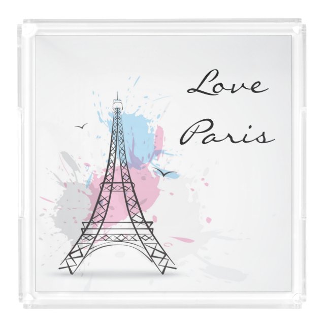 Acrylic Tray-Love Paris Tray (Front)