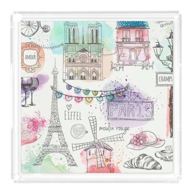 Acrylic Tray-Paris Tray (Front)
