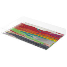 Acrylic Tray- Raining Rainbows Abstract 201201 rec