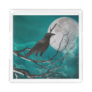 Acrylic Tray, The Raven in Green Tray