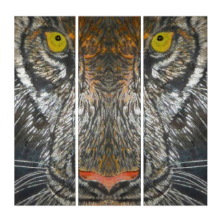 Acrylic Triptych - Eyes of the Tiger