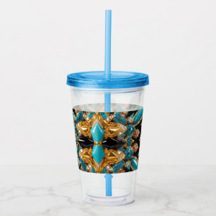 Acrylic Tumbler with Bahamas Colors Design