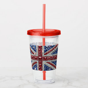 Acrylic Tumbler with British Colors Design