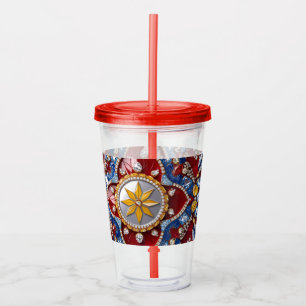 Acrylic Tumbler with Colombian Colors Design