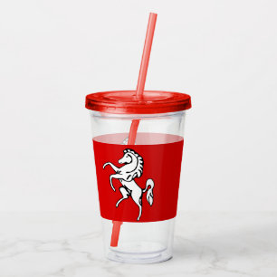 Acrylic Tumbler with flag of Kent County, England