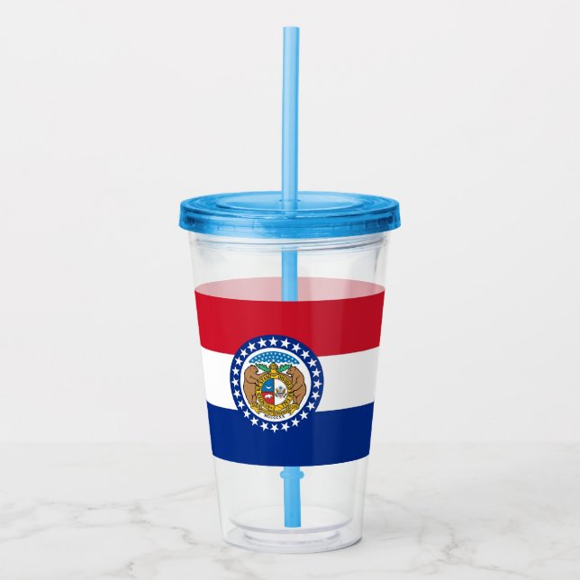 Acrylic Tumbler with flag of Missouri (Front)
