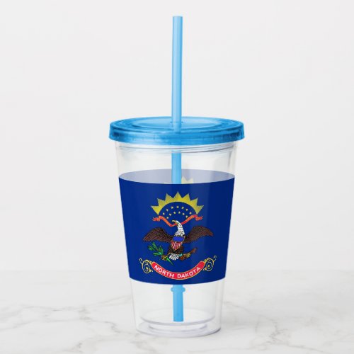 Acrylic Tumbler with flag of North Dakota