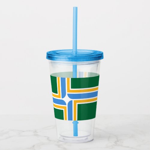 Acrylic Tumbler with flag of Portland