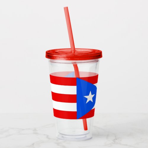 Acrylic Tumbler with flag of Puerto Rico