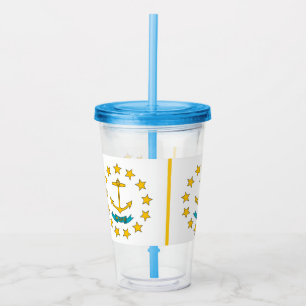 Acrylic Tumbler with flag of Rhode Island