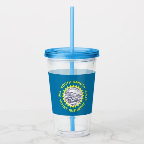 Acrylic Tumbler with flag of South Dakota