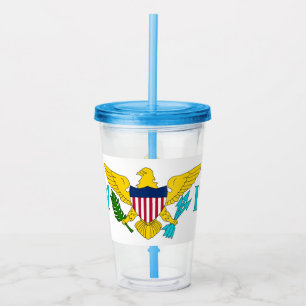 Acrylic Tumbler with flag of Virgin Island