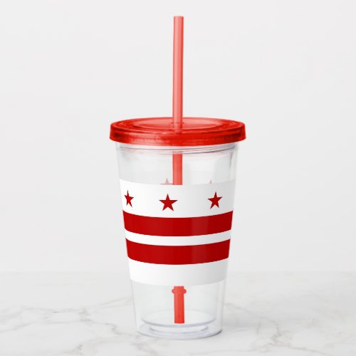 Acrylic Tumbler with flag of Washington DC