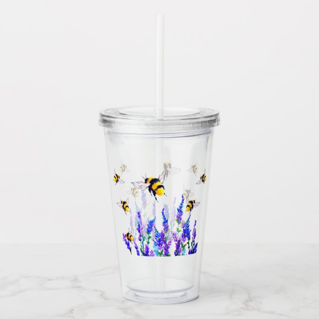 Acrylic Tumbler with Flying Bees (Front)