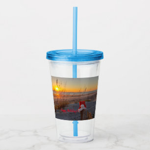 Acrylic Tumbler with Holiday beach theme photo