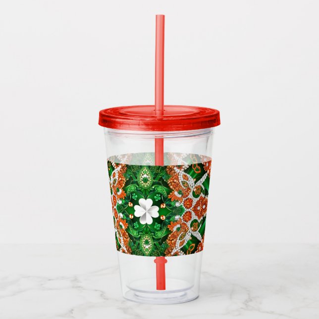 Acrylic Tumbler with Irish Colors Design (Front)