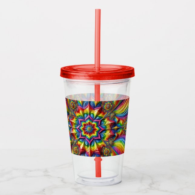 Acrylic Tumbler with LGBTQ Colors Design (Front)
